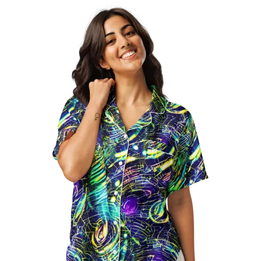 Futurist Fire on a Women's Short Sleeve Pajama Top