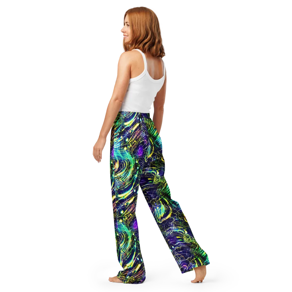 Futurist Fire on Women's Pajama Pants — Back