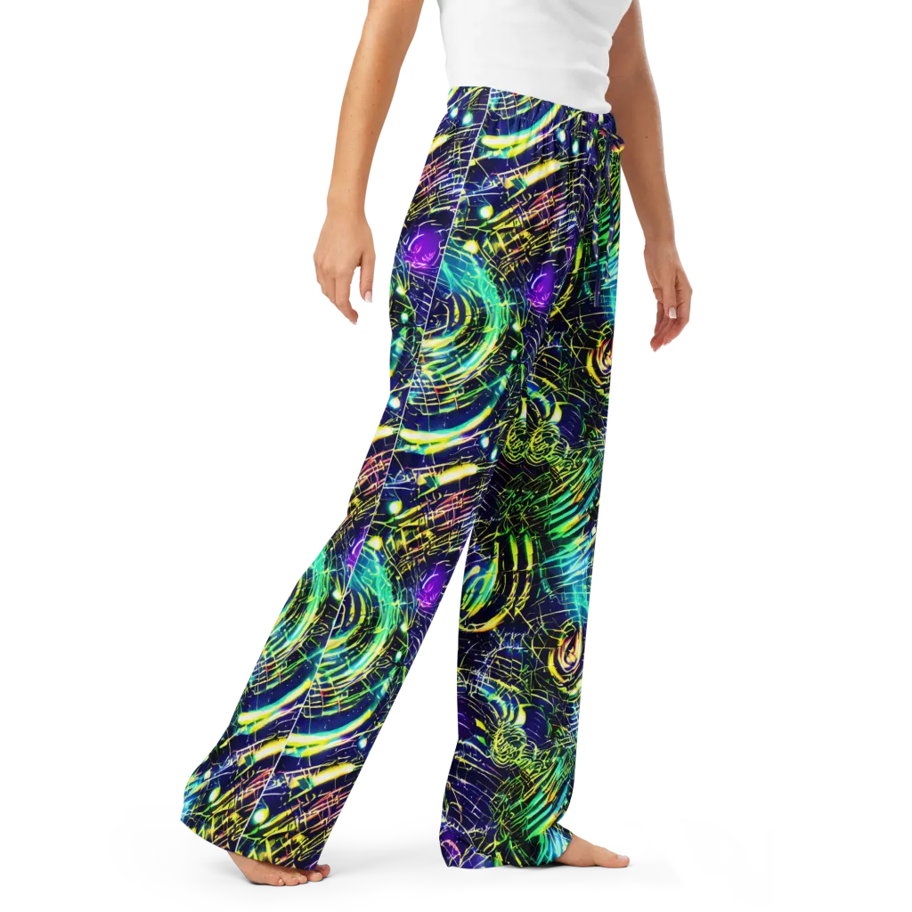 Futurist Fire on Women's Pajama Pants — Right Front