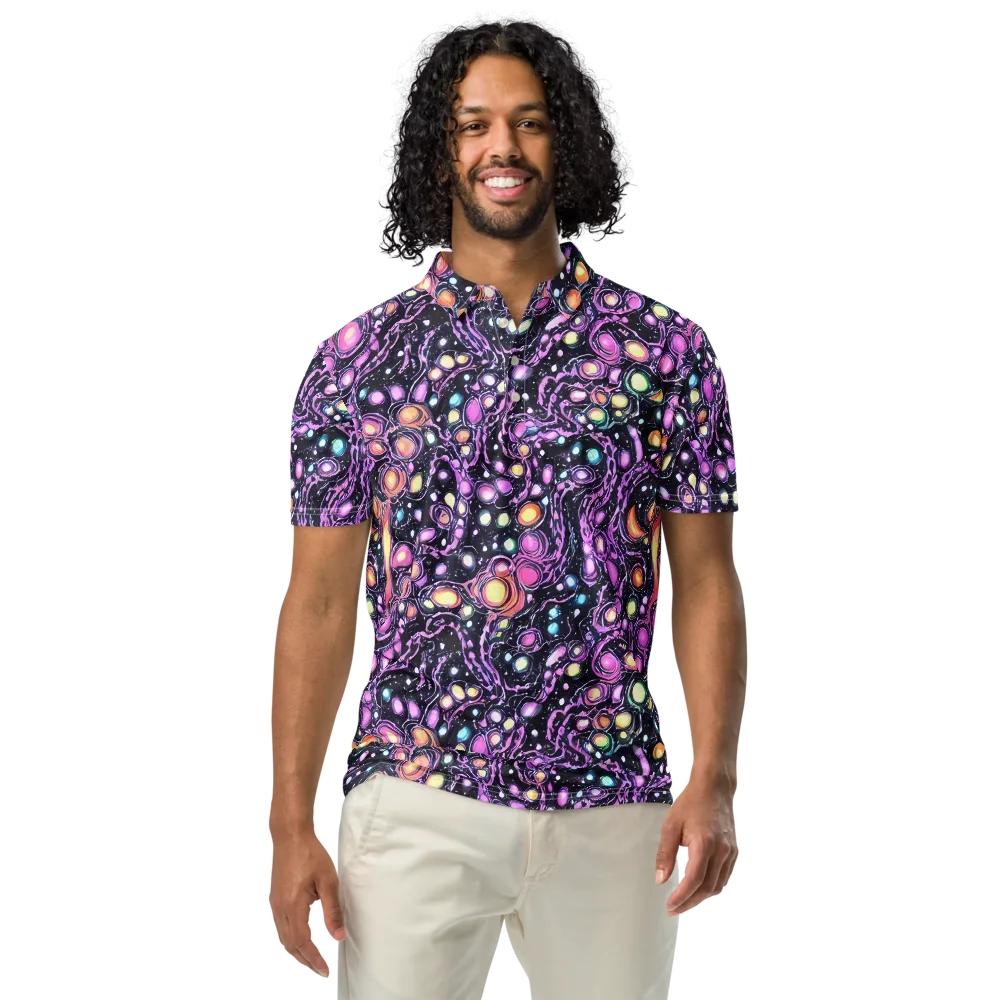 Prismatic Deep on Men's Slim Fit Polo Shirt — Front