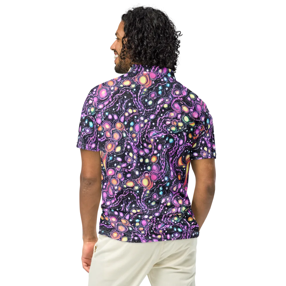 Prismatic Deep on Men's Slim Fit Polo Shirt — Back