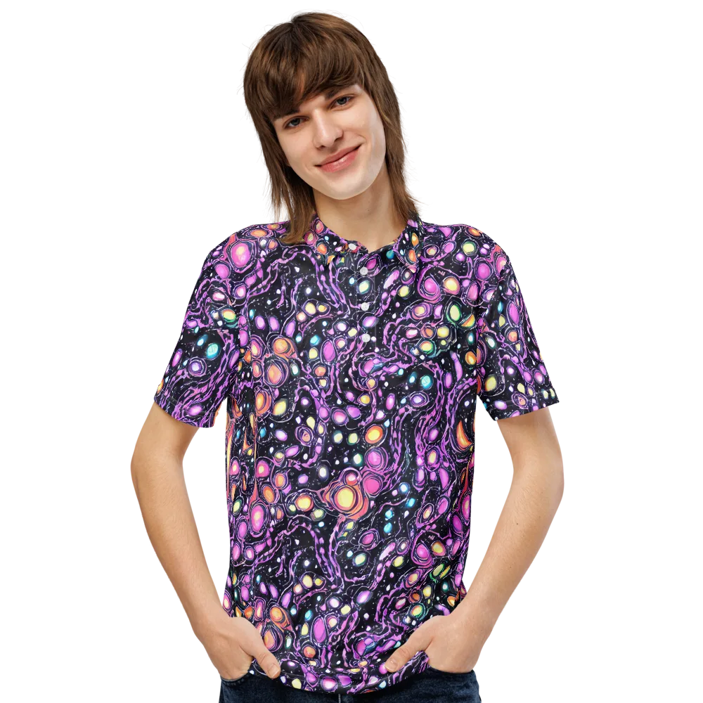 Prismatic Deep on Men's Slim Fit Polo Shirt — Front