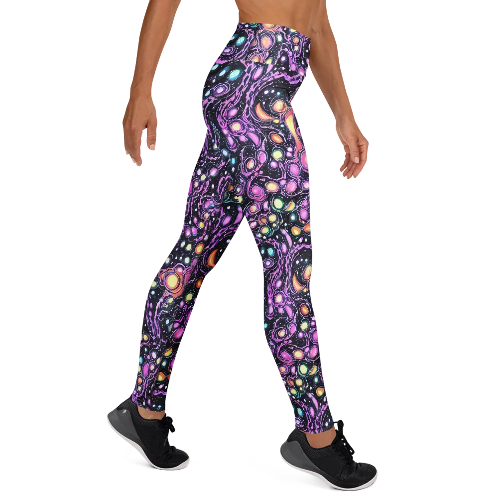 Prismatic Deep on Yoga Leggings — Right