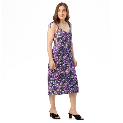 Prismatic Deep on a Slip Dress