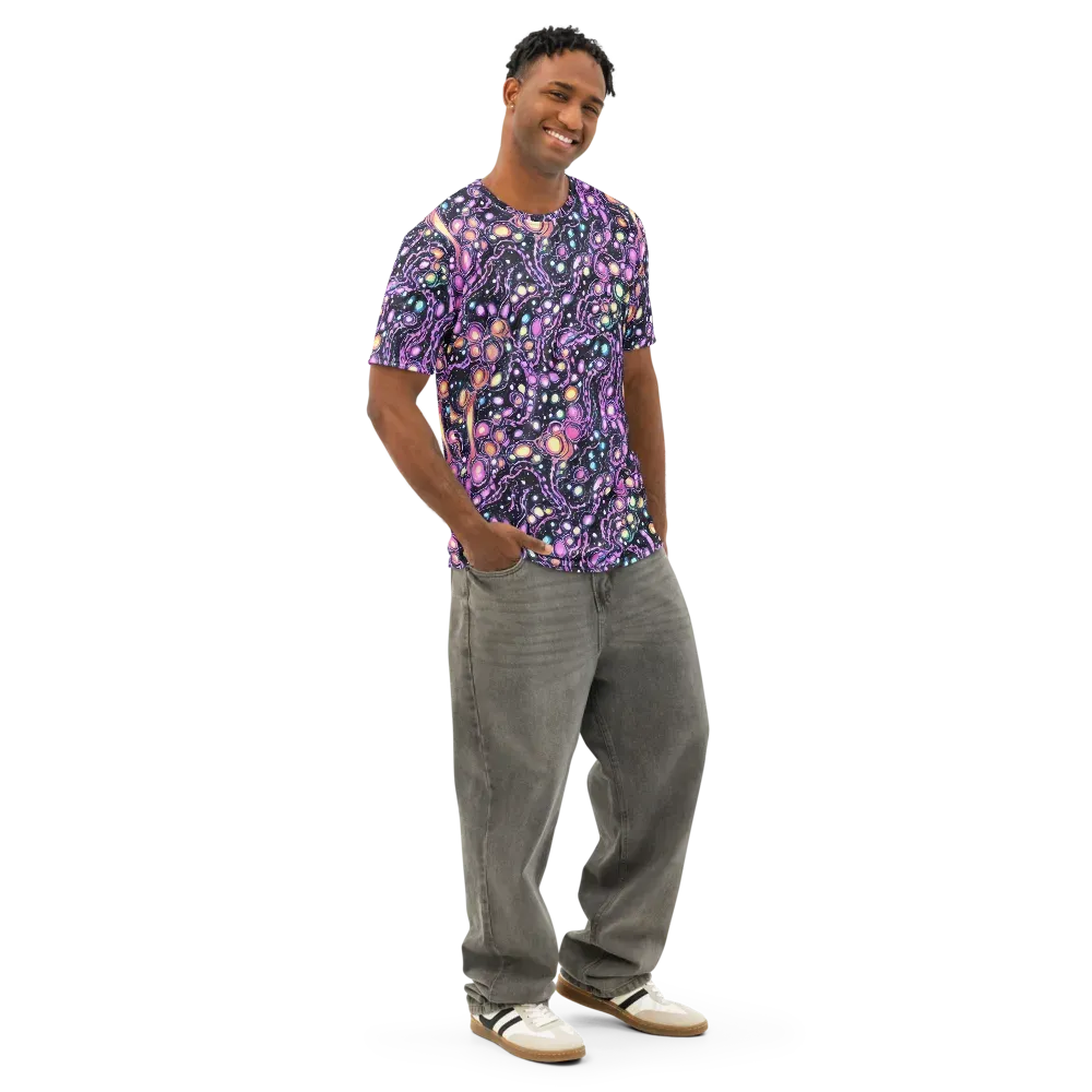 Prismatic Deep on Men's Cotton Crew Neck T-Shirt — Right Front