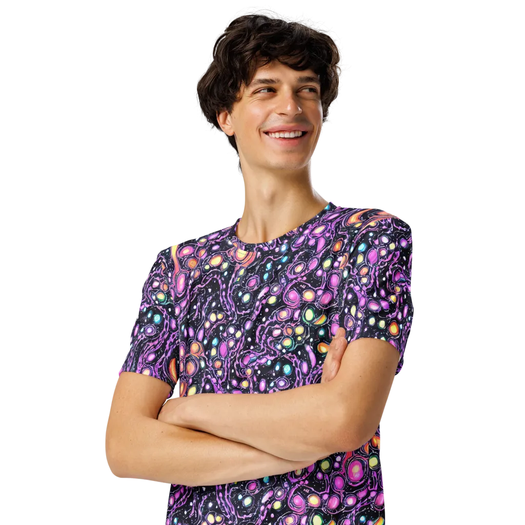 Prismatic Deep on Men's Crew Neck T-Shirt — Left Front