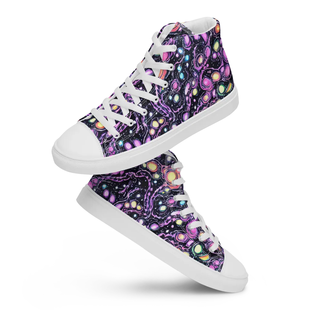 Prismatic Deep on Men's High Top Canvas Shoes — Front