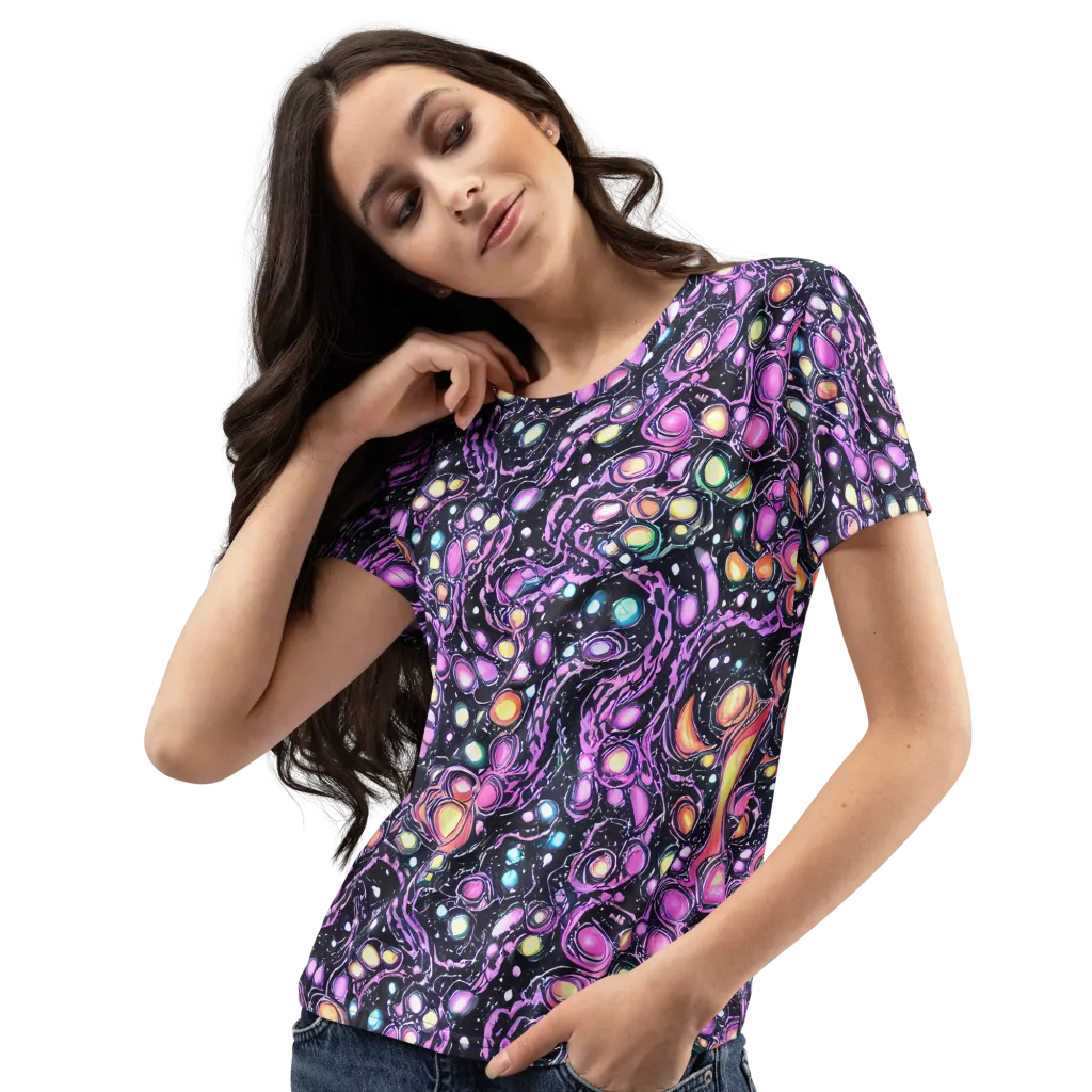 Prismatic Deep on Women's Crew Neck T-Shirt — Left Front