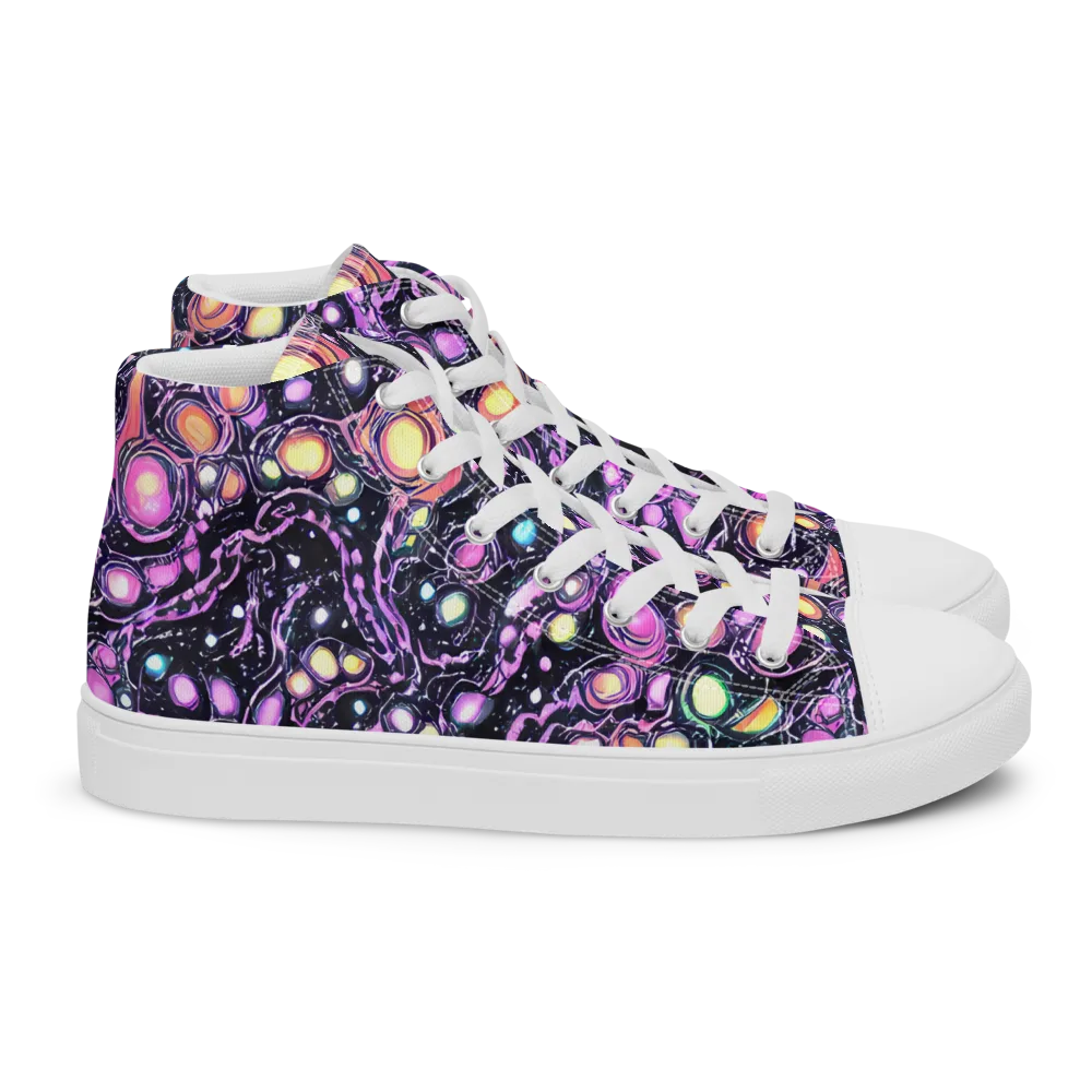 Prismatic Deep on Women's High Top Canvas Shoes — Right