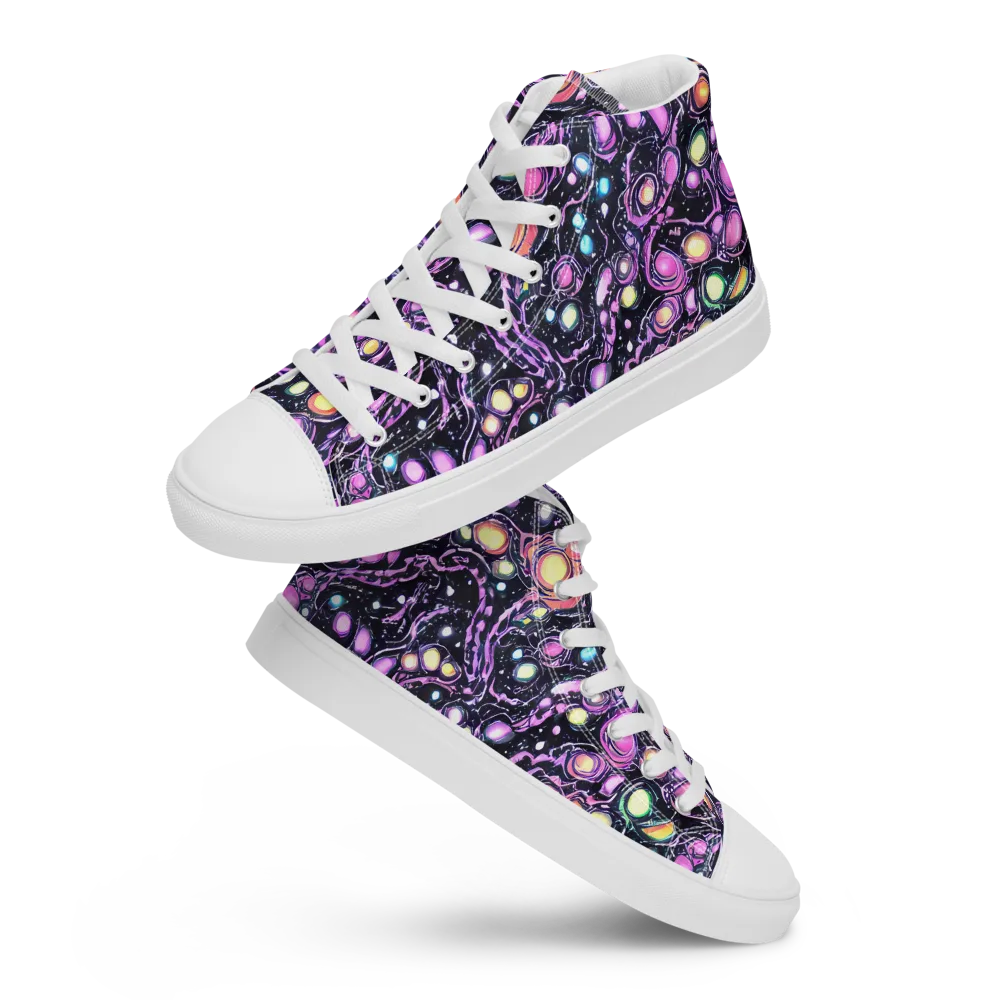 Prismatic Deep on Women's High Top Canvas Shoes — Front