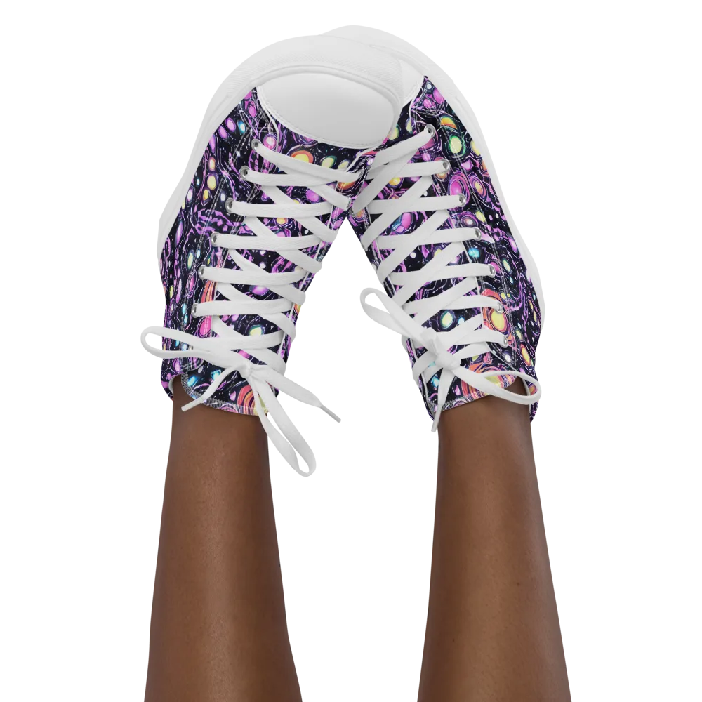 Prismatic Deep on Women's High Top Canvas Shoes — Front