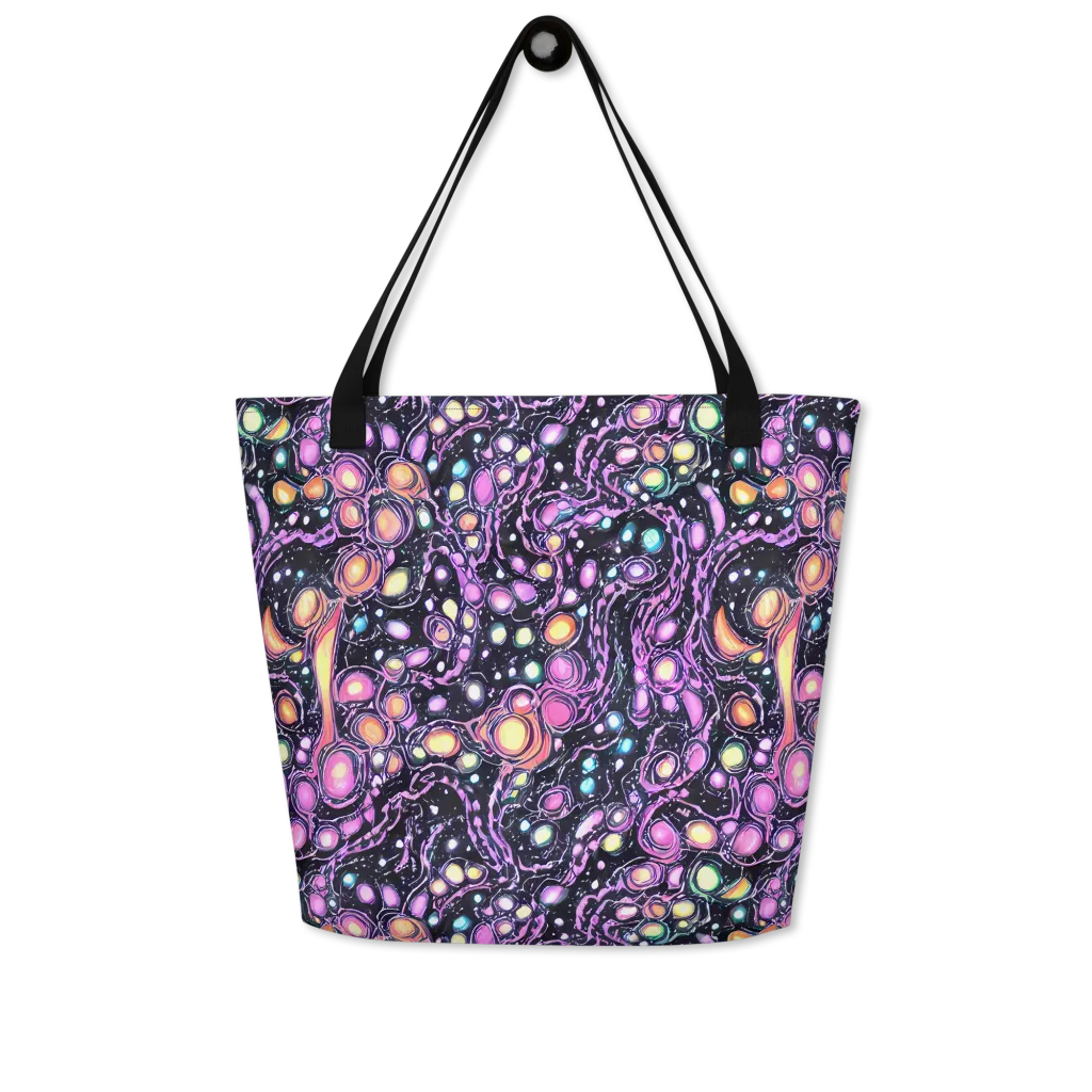 Prismatic Deep on Large Tote Bag W/ Pocket — Front