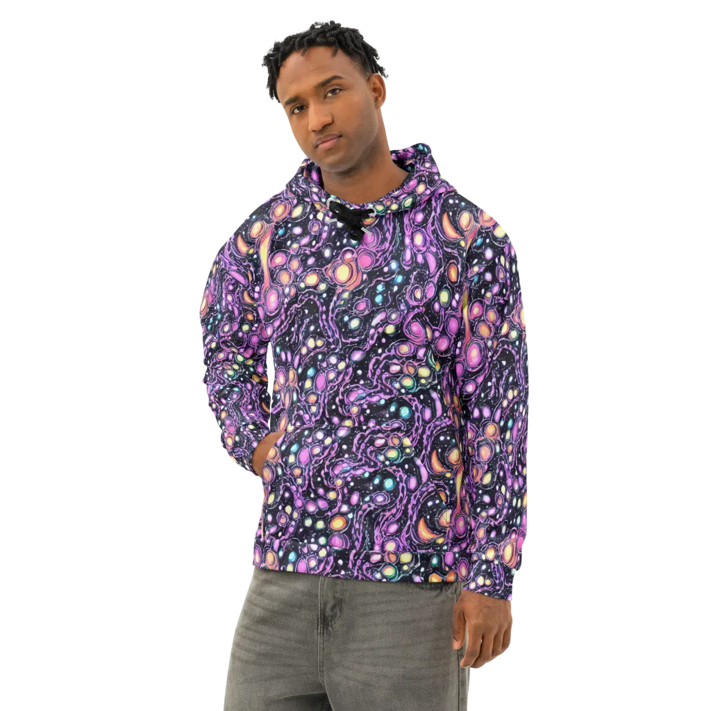 Prismatic Deep on Cotton Hoodie — Left Front