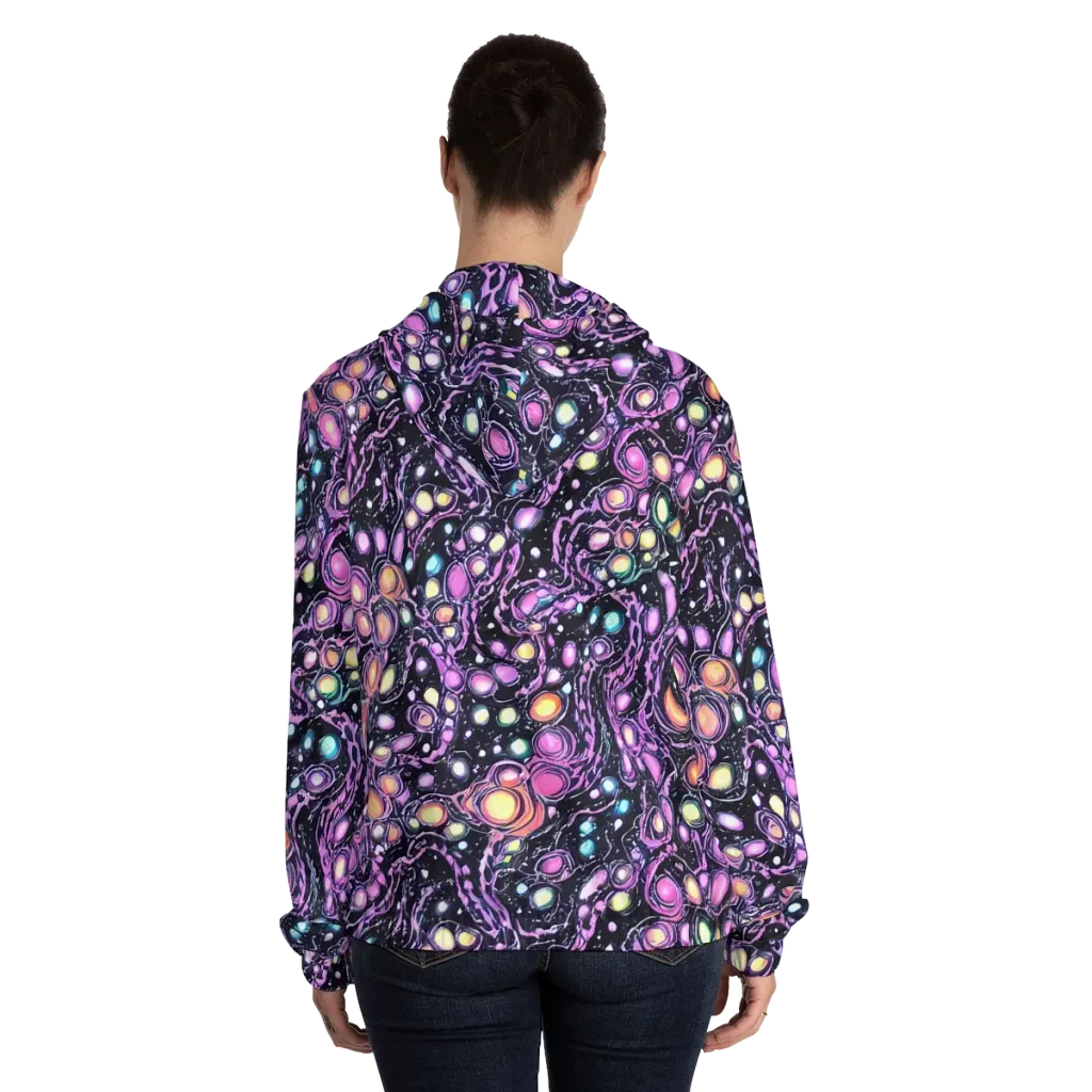 Prismatic Deep on Women's Full-Zip Hoodie — Back On Person