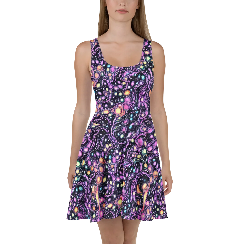Prismatic Deep on Skater Dress — Front