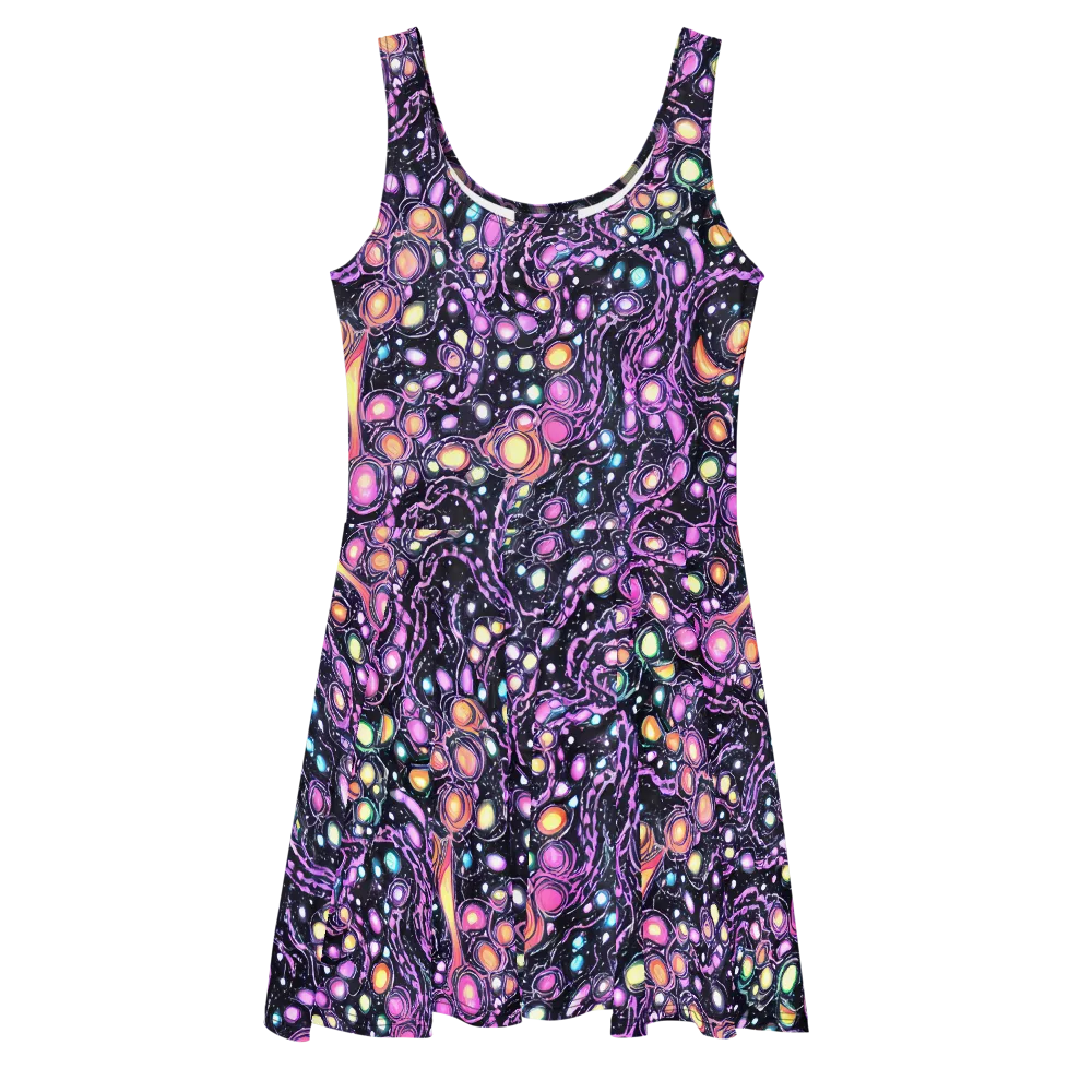 Prismatic Deep on Skater Dress — Front