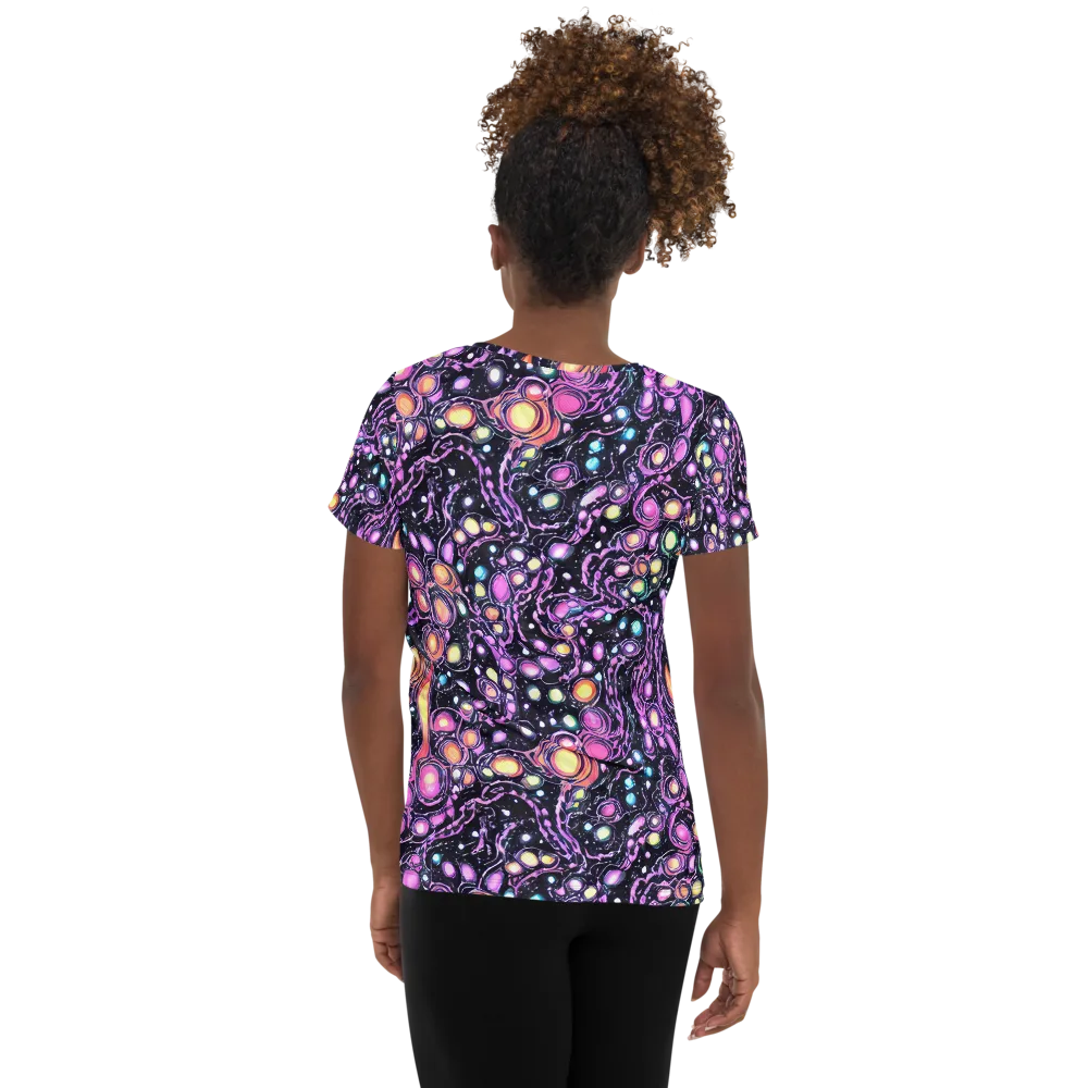 Prismatic Deep on Women's Athletic T-Shirt — Back
