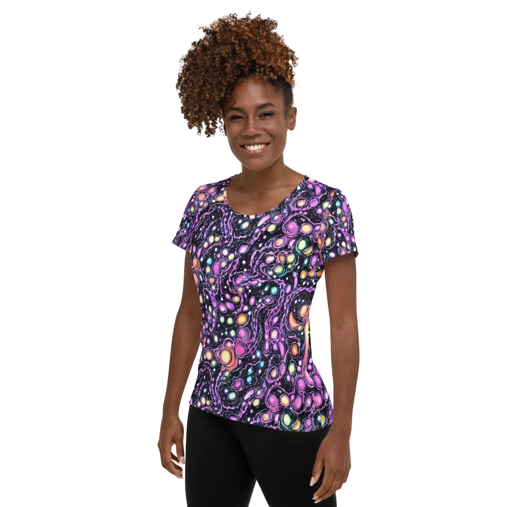 Prismatic Deep on Women's Athletic T-Shirt — Left