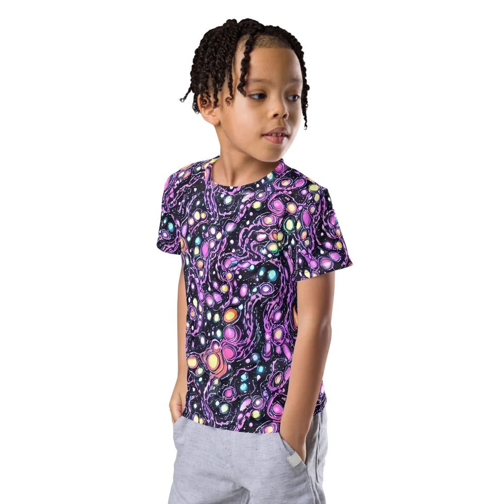 Prismatic Deep on Kids Crew Neck T-Shirt — Left Front