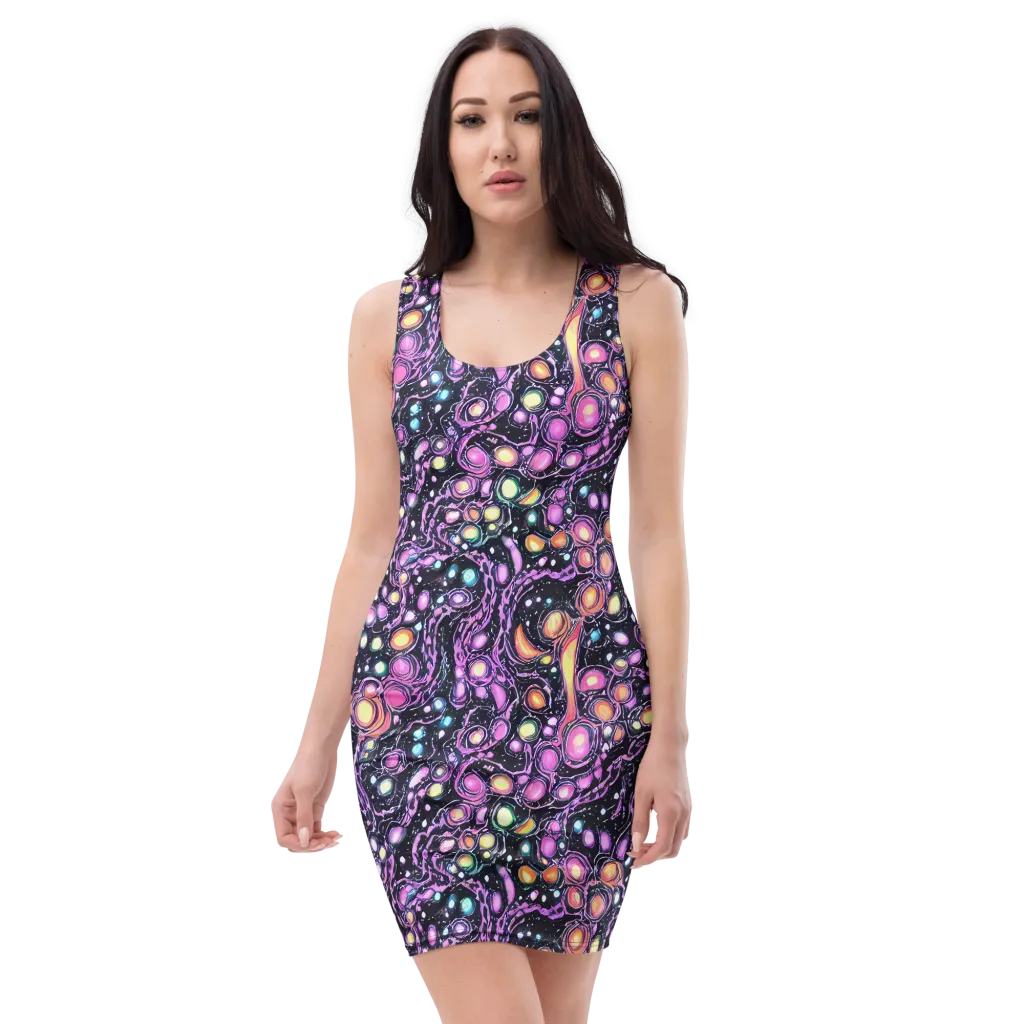Prismatic Deep on Bodycon Dress — Front