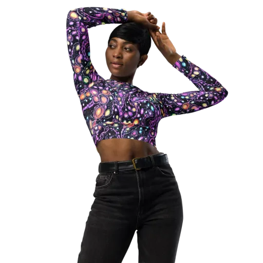 Prismatic Deep on a Long Sleeve Crop Top