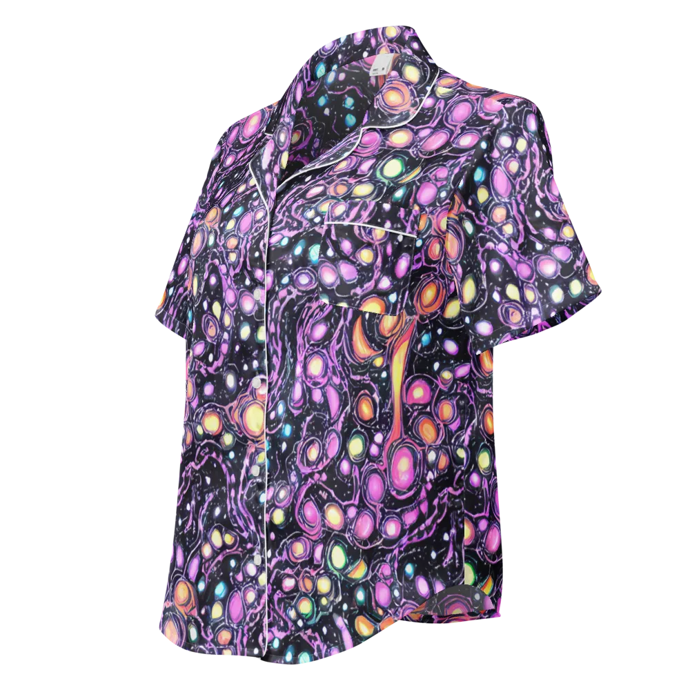 Prismatic Deep on Women's Short Sleeve Pajama Top — Left Front
