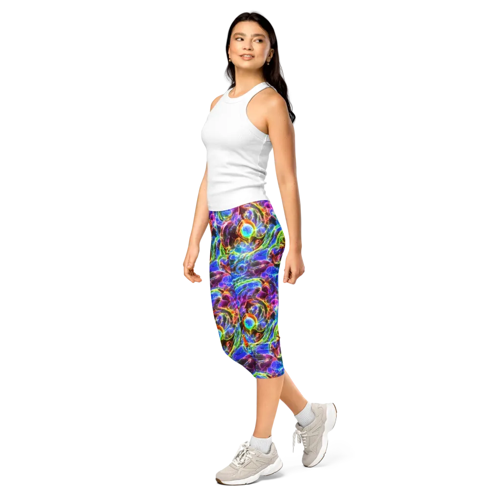 Galaxy Glass on Capri Leggings — Left Front