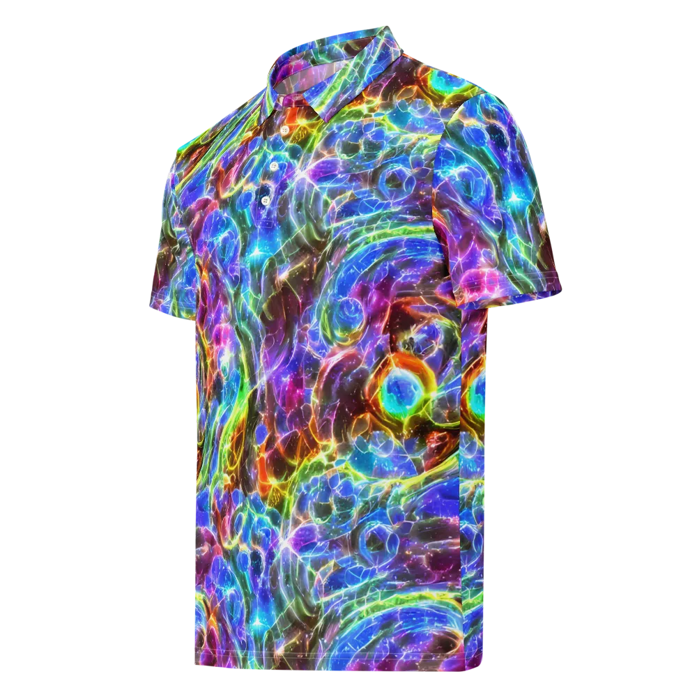 Galaxy Glass on Men's Slim Fit Polo Shirt — Left Front
