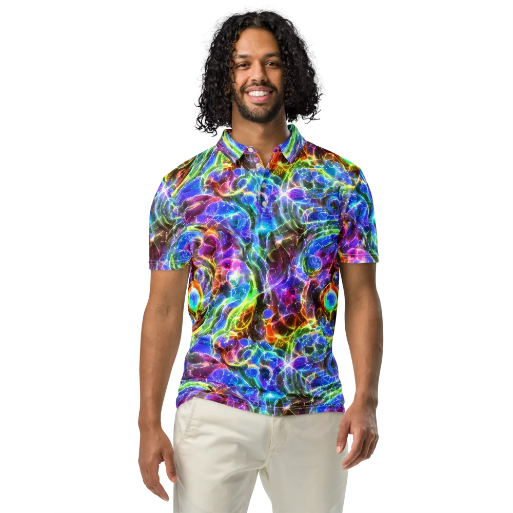 Galaxy Glass on Men's Slim Fit Polo Shirt — Front