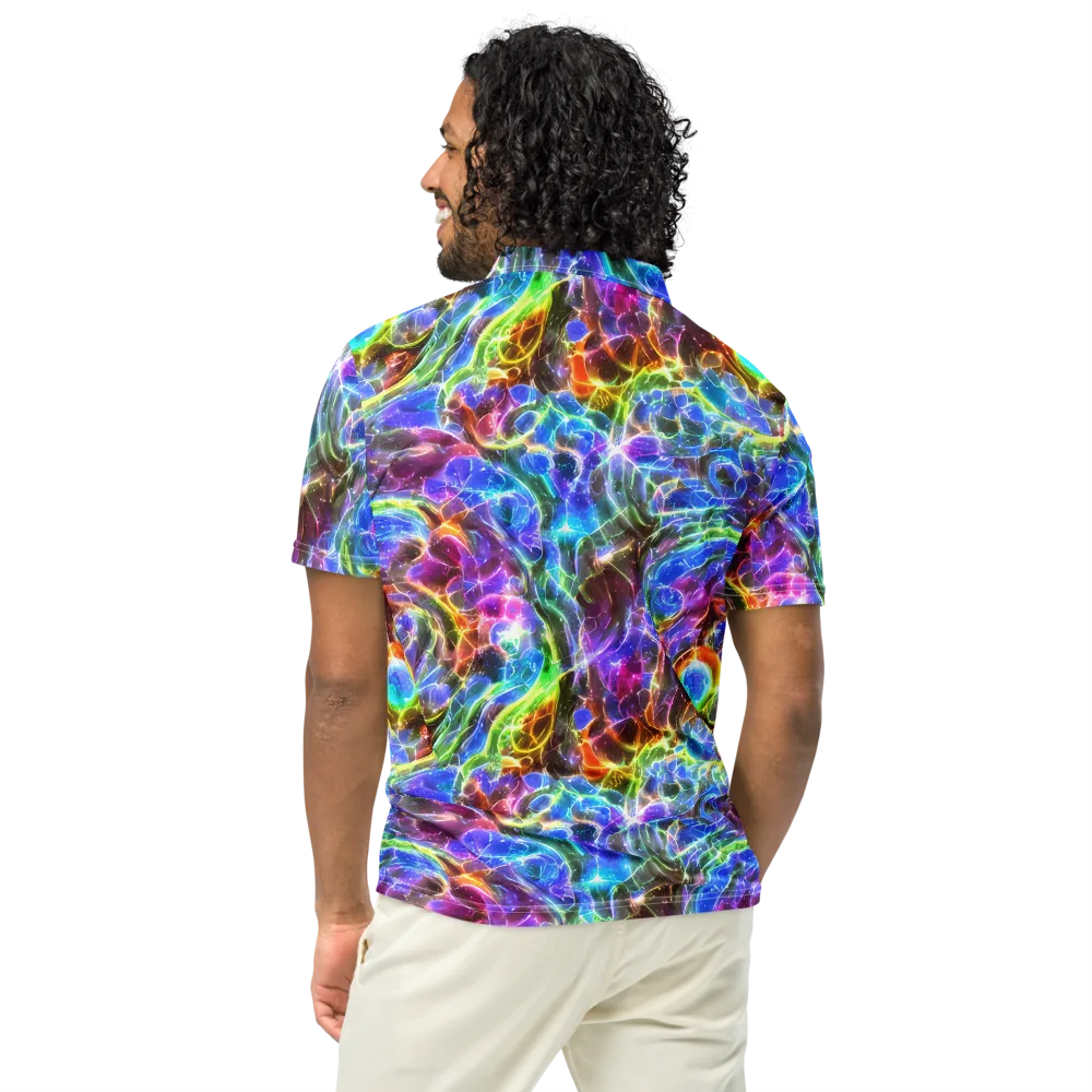 Galaxy Glass on Men's Slim Fit Polo Shirt — Back