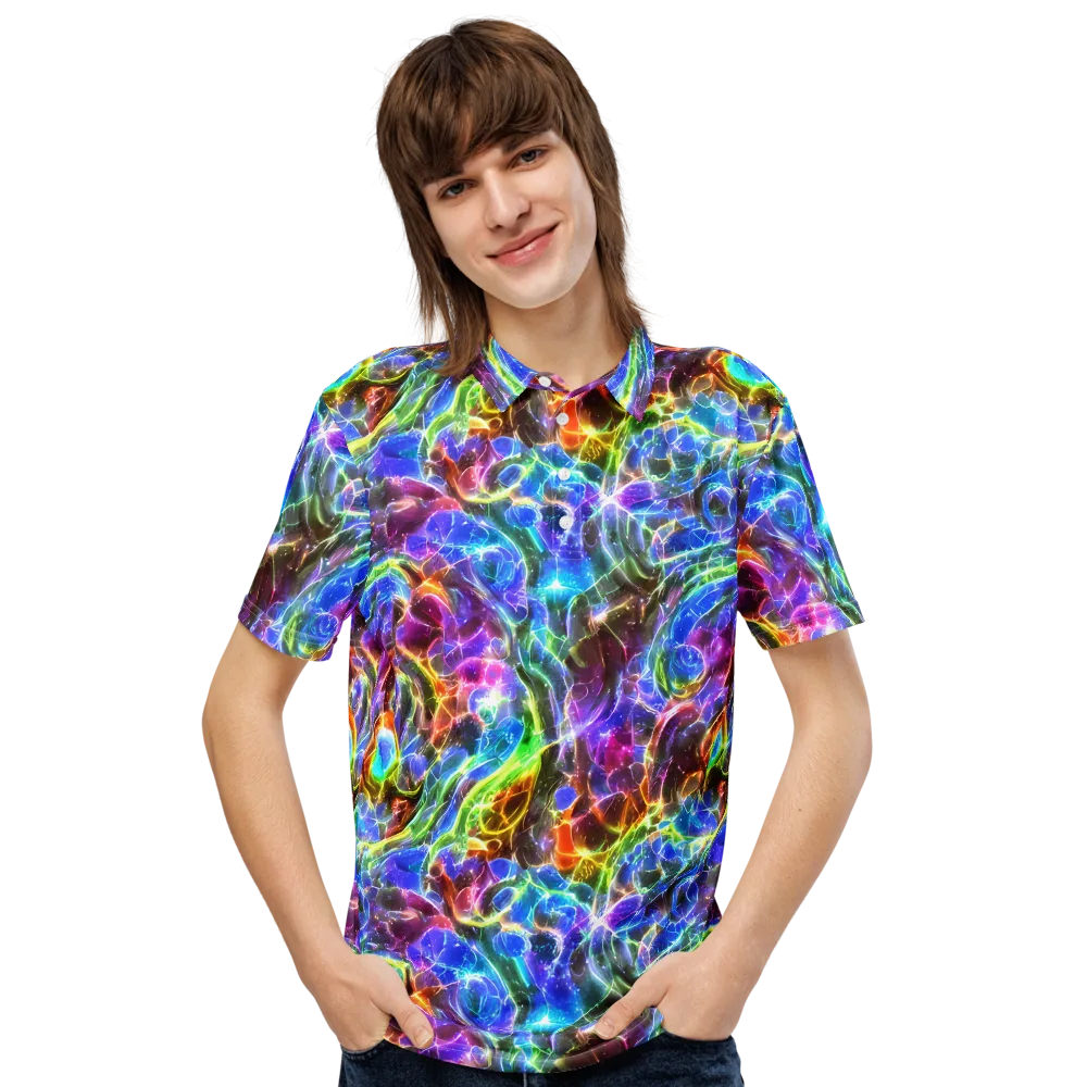 Galaxy Glass on Men's Slim Fit Polo Shirt — Front