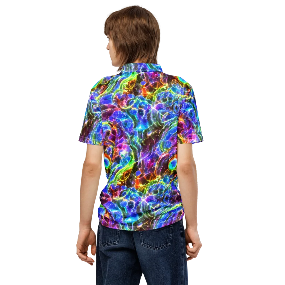 Galaxy Glass on Men's Slim Fit Polo Shirt — Back