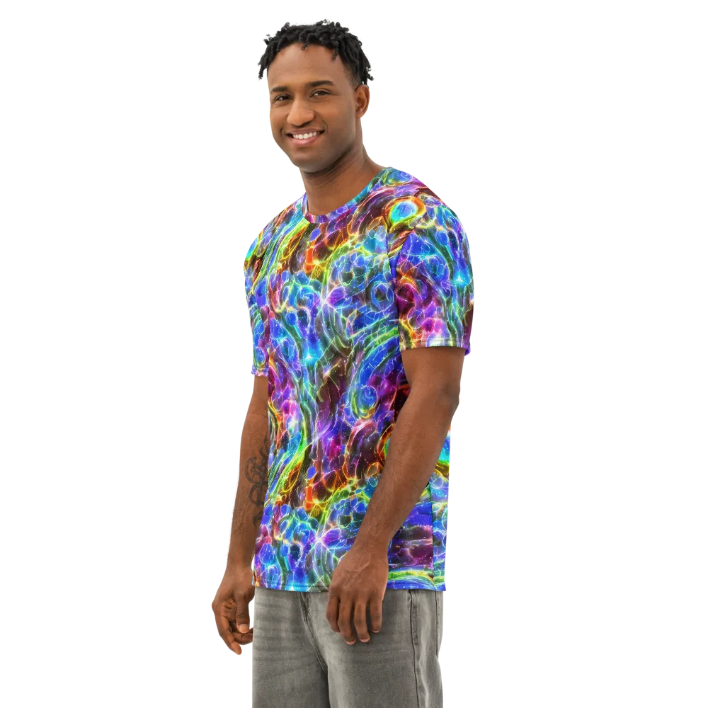 Galaxy Glass on Men's Cotton Crew Neck T-Shirt — Left Front
