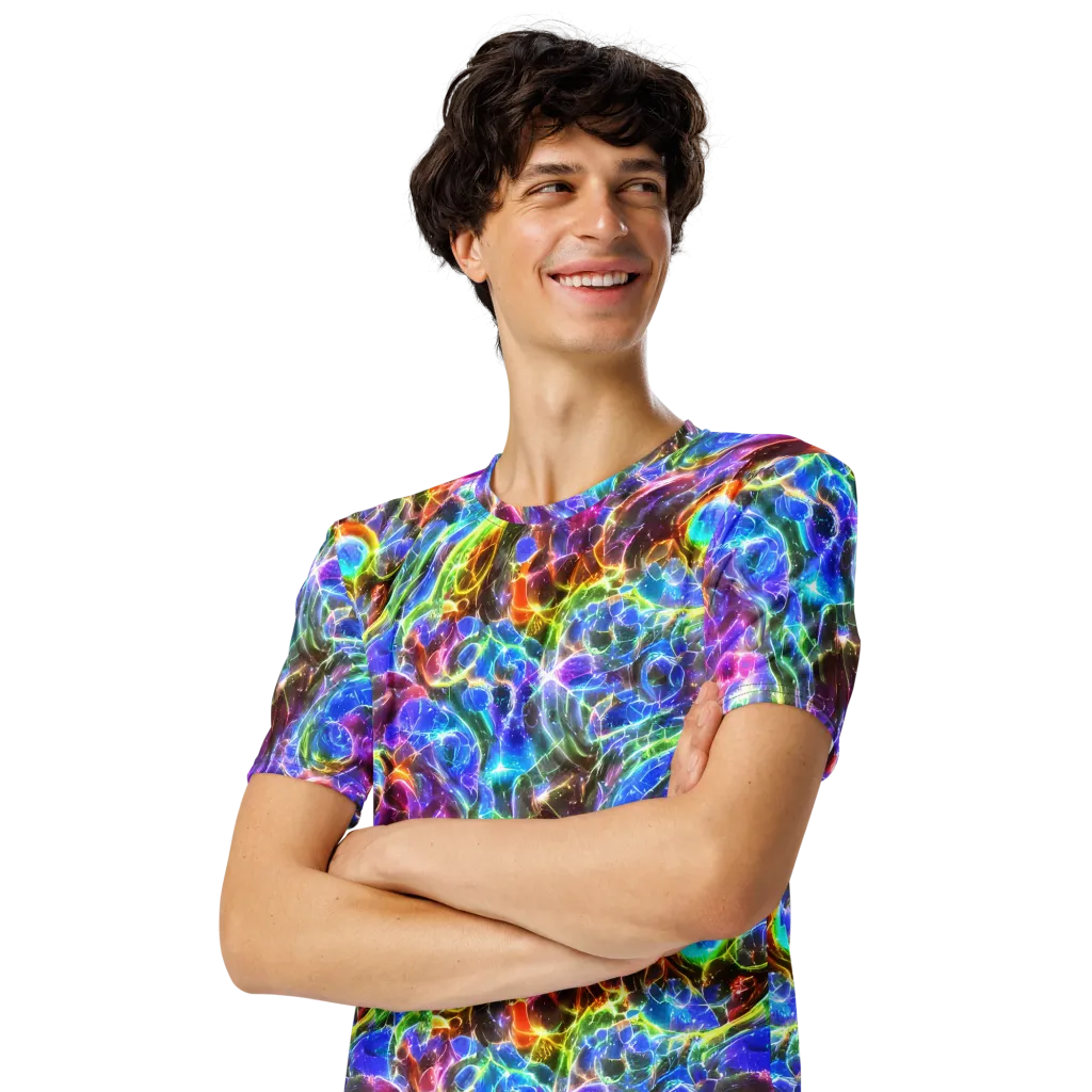 Galaxy Glass on Men's Crew Neck T-Shirt — Left Front