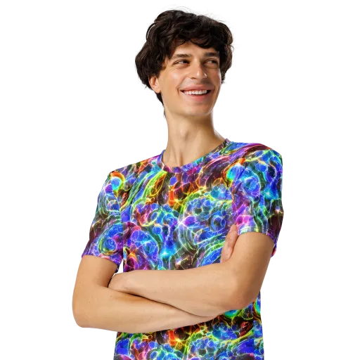 Galaxy Glass on a Men's Crew Neck T-Shirt