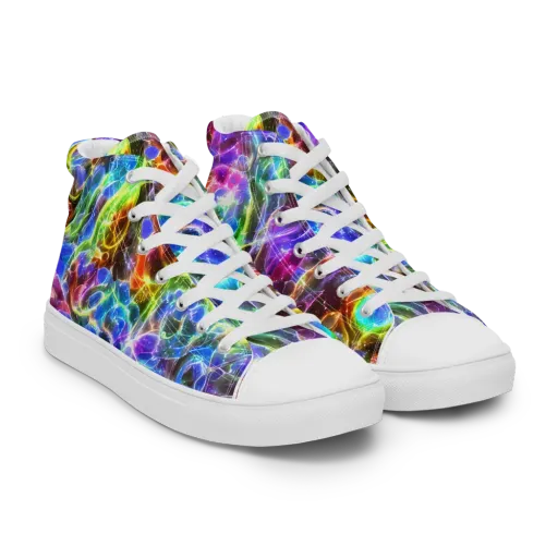 Galaxy Glass on a Men's High Top Canvas Shoes