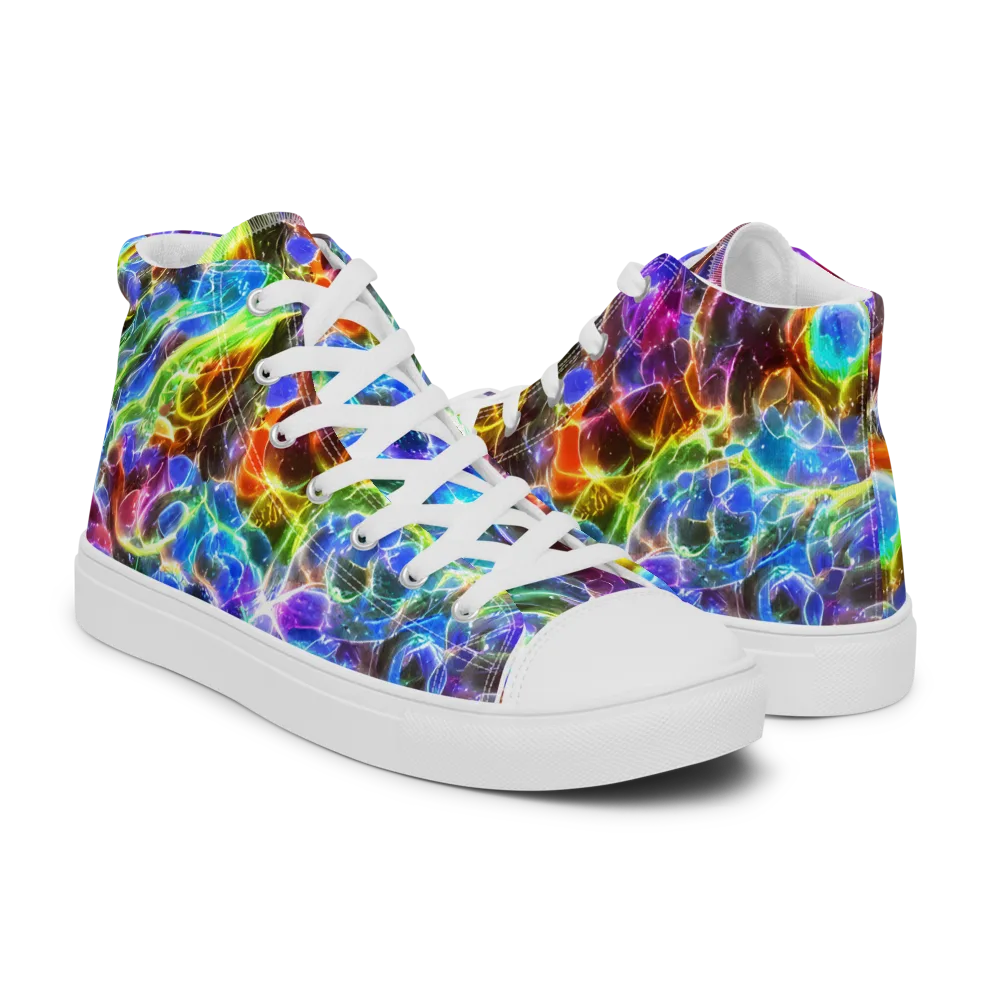 Galaxy Glass on Men's High Top Canvas Shoes — Right