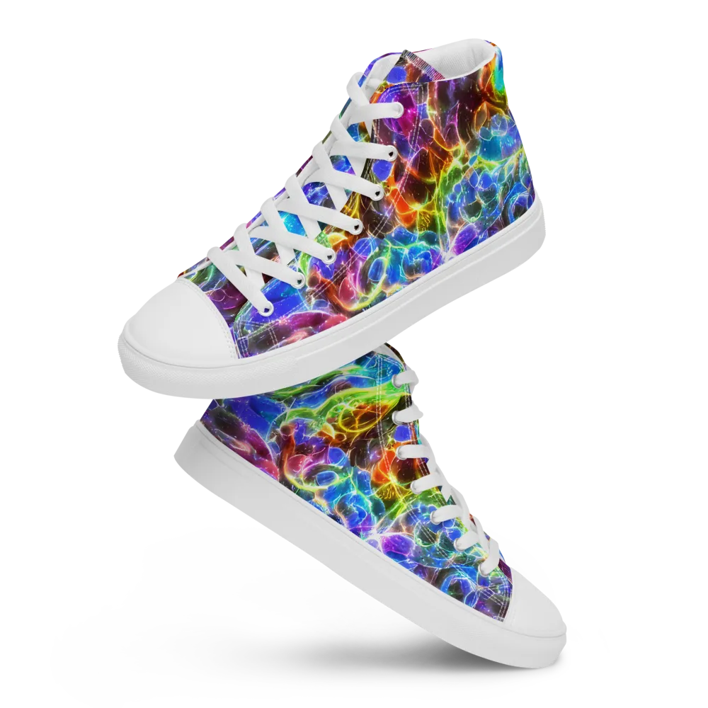 Galaxy Glass on Men's High Top Canvas Shoes — Front