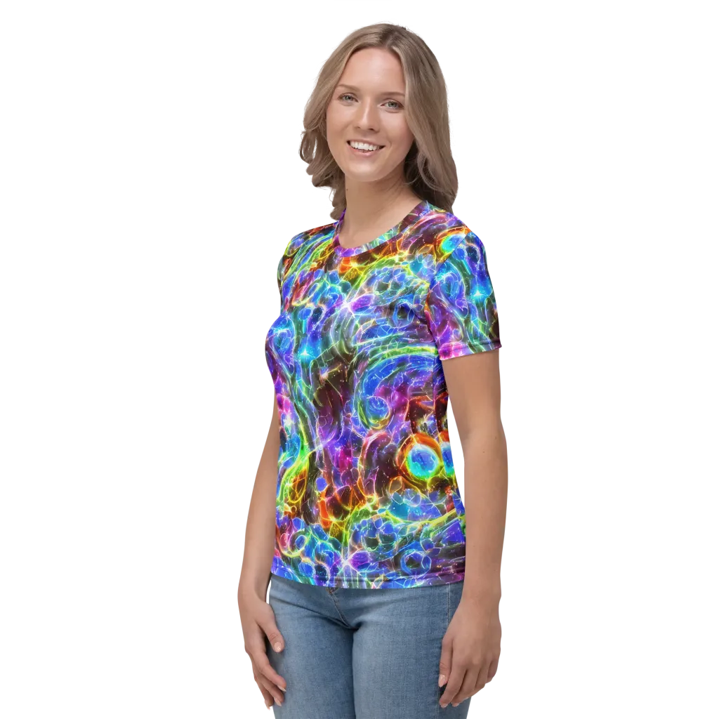 Galaxy Glass on Women's Crew Neck T-Shirt — Left