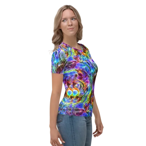 Galaxy Glass on a Women's Crew Neck T-Shirt