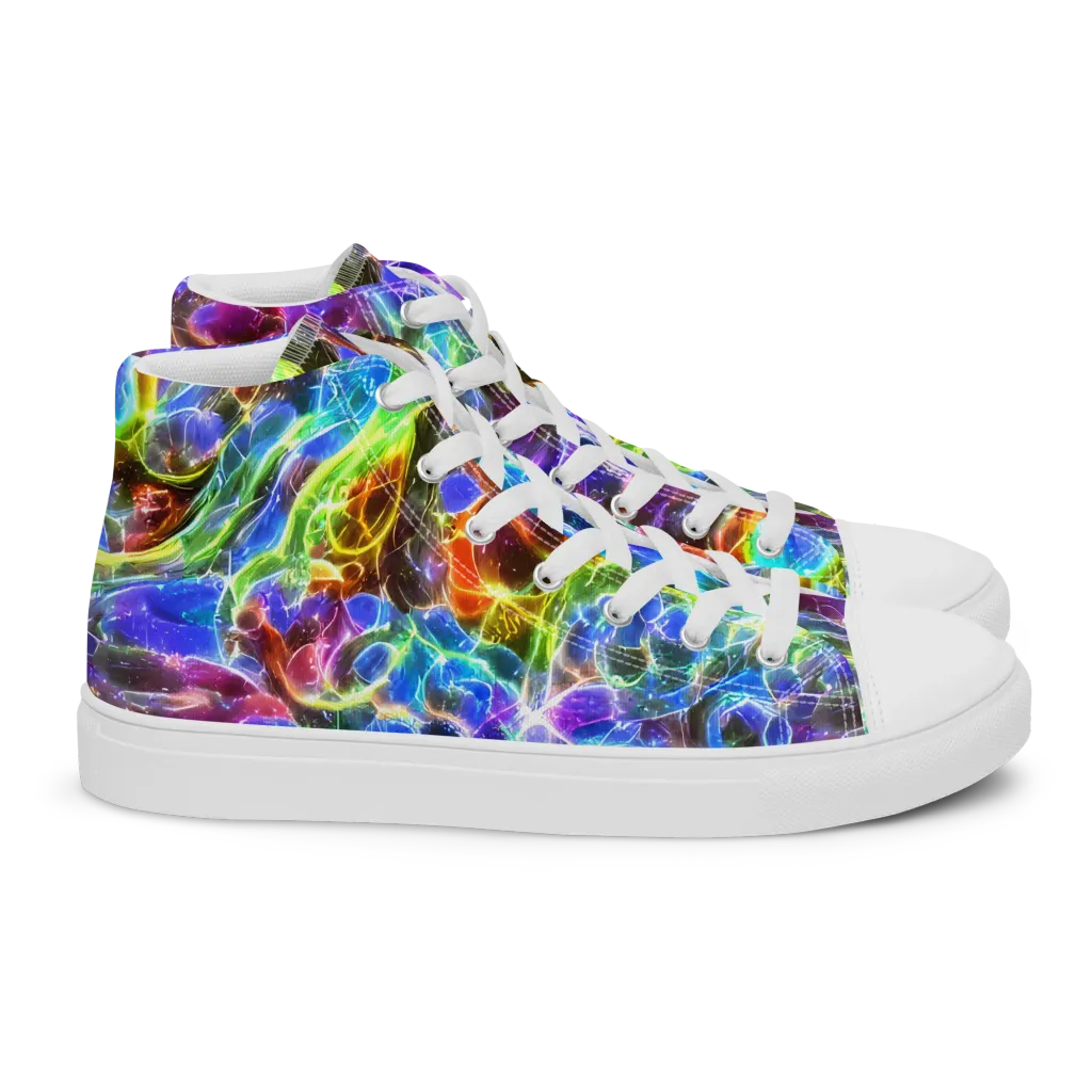 Galaxy Glass on Women's High Top Canvas Shoes — Right