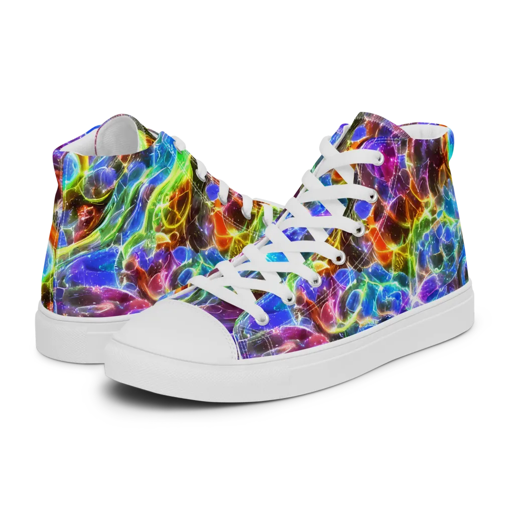 Galaxy Glass on Women's High Top Canvas Shoes — Left