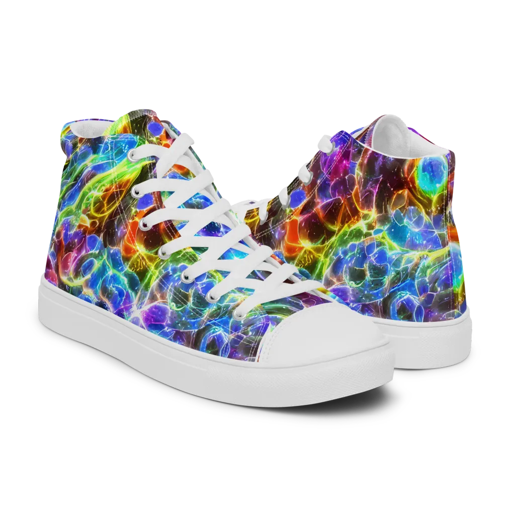 Galaxy Glass on Women's High Top Canvas Shoes — Right