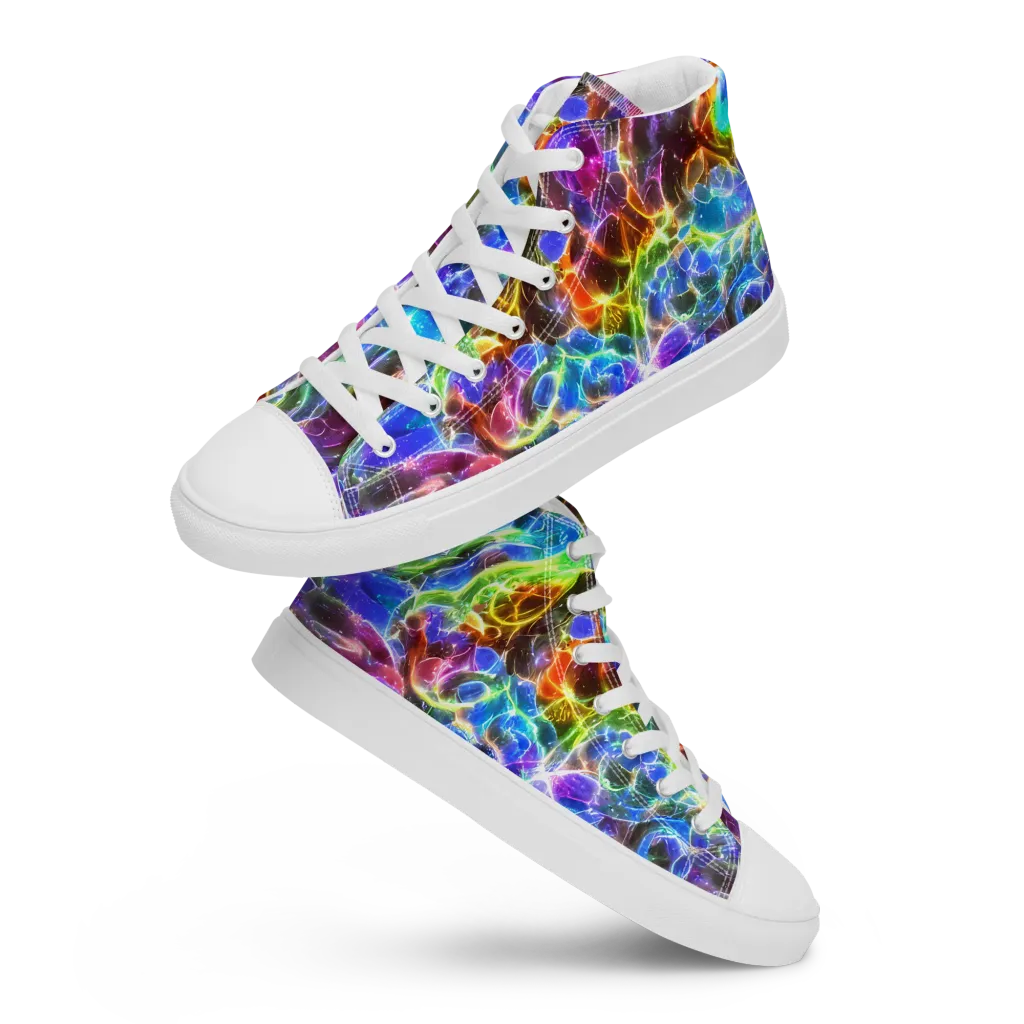 Galaxy Glass on Women's High Top Canvas Shoes — Front