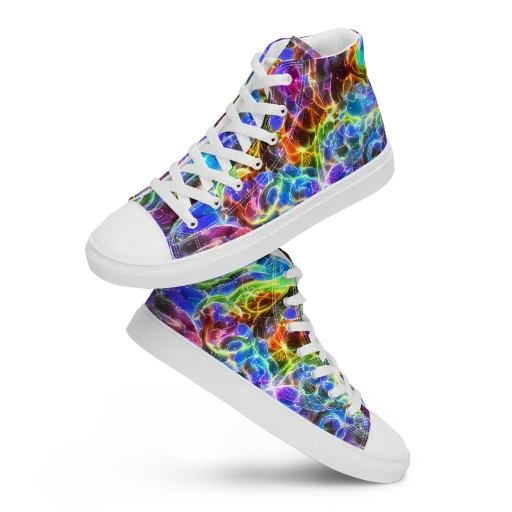 Galaxy Glass on a Women's High Top Canvas Shoes