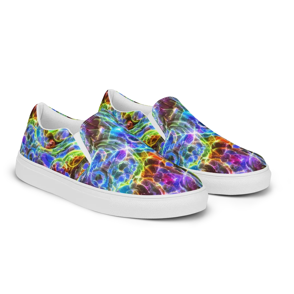 Galaxy Glass on Men's Slip-On Canvas Shoes — Right Front