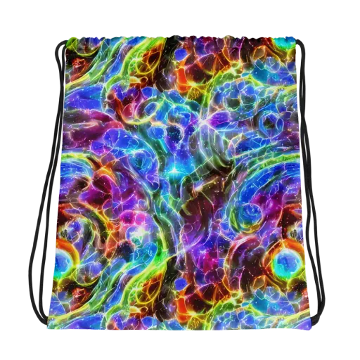 Galaxy Glass on a Drawstring Bag