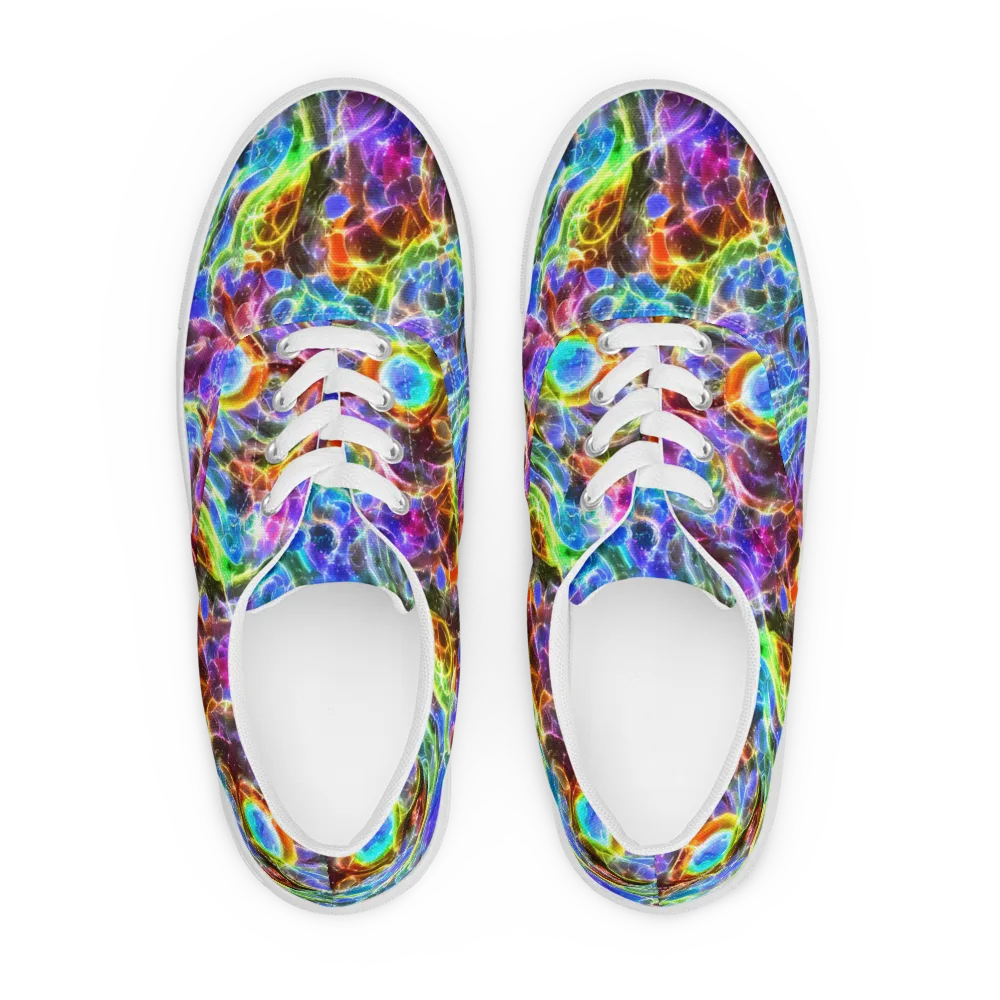Galaxy Glass on Men's Lace-Up Canvas Shoes — Front