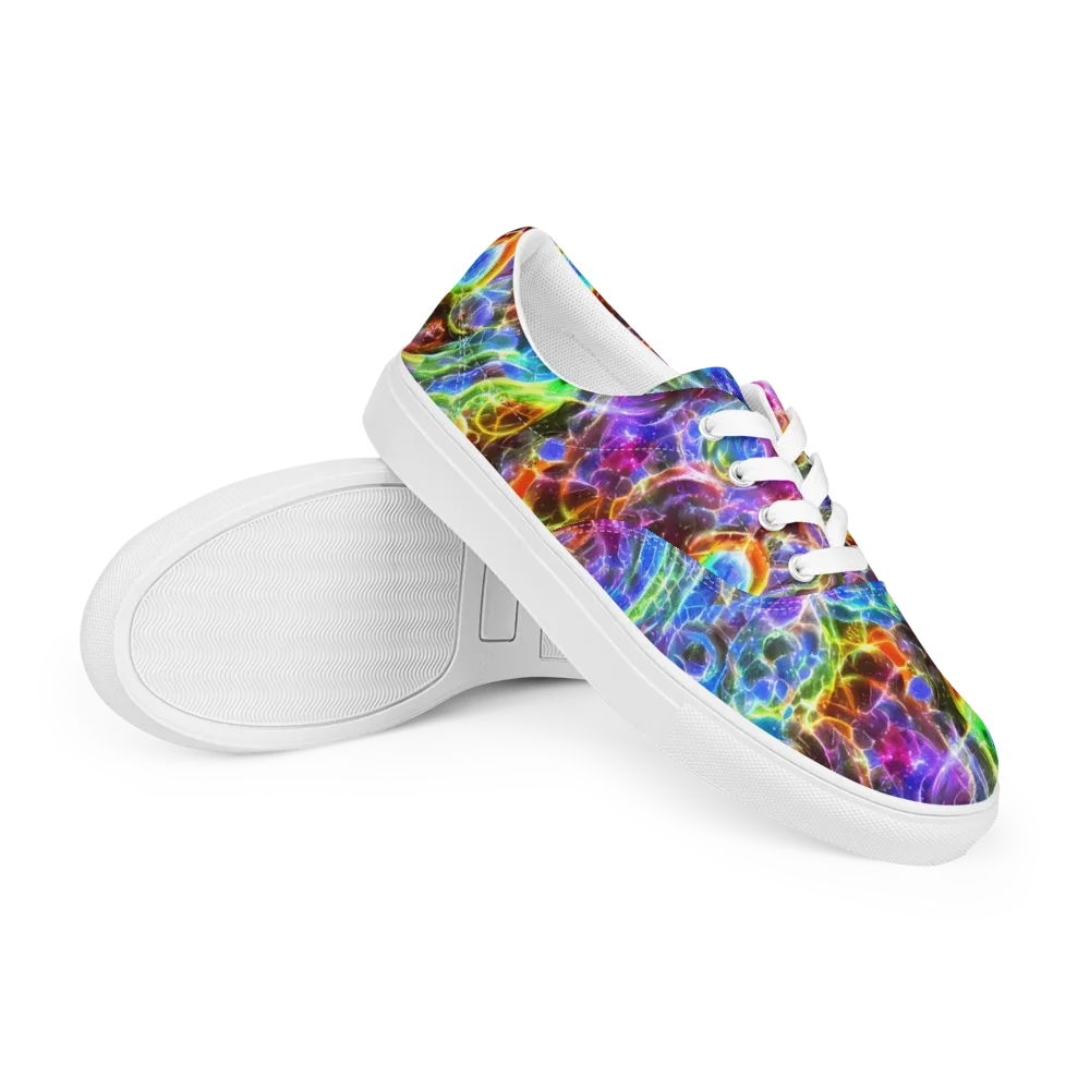 Galaxy Glass on Men's Lace-Up Canvas Shoes — Right Front