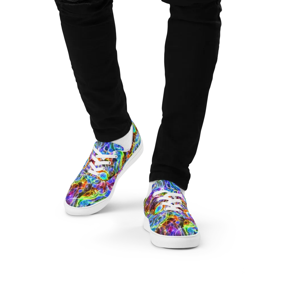 Galaxy Glass on Men's Lace-Up Canvas Shoes — Front